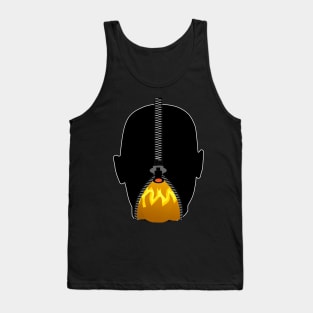 Impatient Halloween Monster Scary Orange True Face Zipper Tank Top